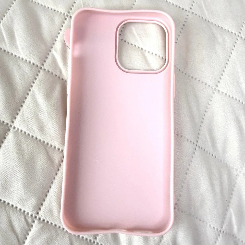 iPhone 14 Pro Max Case Pink Rhinestone Bow Coquette Aesthetic Slim Cover